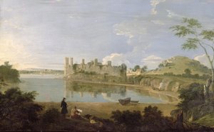 Caernarvonin linna, n. 1745-1750 (öljy kankaalle) tekijältä Richard Wilson