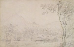 Castell Dinas Bran, Wales (grafiitti ja musta liitu paperille) tekijältä Richard Wilson