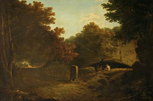 La Riccia, lähellä Albanoa, Italia 1752-57 (öljy kankaalle) tekijältä Richard Wilson