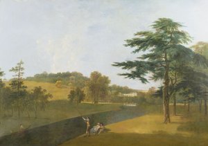 Etelänäkymä Wilton Housesta Nadderin poikki (öljy kankaalle)