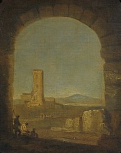 Torre del Fiscale, lähellä Roomaa, Italia, n. 1775 (öljy kankaalle) tekijältä Richard Wilson
