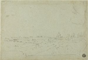 Näkymä Pietarinkirkkoon keisarien palatsista, Circus Maximus alapuolella. tekijältä Richard Wilson