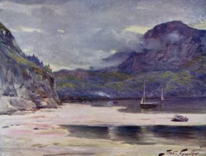Barmouth Bridge (väri litho) tekijältä Robert (after) Fowler