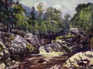 Lledrin laaksossa (väri litho) tekijältä Robert (after) Fowler