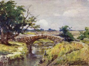 Vanha roomalainen silta, lähellä Swanseaa (väri litho)