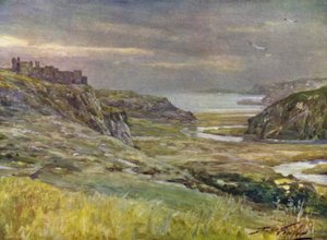 Pennard Castle, Glamorganshire (väri litho)