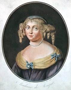 Madame de Sevignen muotokuva (väri litho) tekijältä Robert (after) Nanteuil