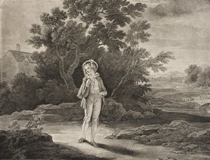 The Seven Ages of Man, Second Age, II näytös, kohtaus VII, "As You Like It", Boydell Shakespeare Gallerysta, julkaistu 1800-luvun lopulla (litho)