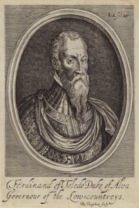 Fernando Alvarez de Toledo, Alban kolmas herttua, espanjalainen kenraali ja Espanjan Alankomaiden kuvernööri (kaiverrus) tekijältä Robert (after) Vaughan