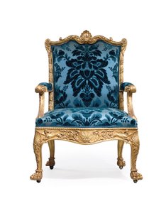 Yksi George III:n kullatuista nojatuoleista tekijältä Robert Adam