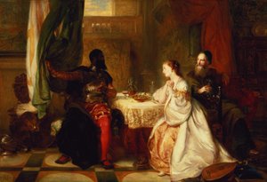Othello kertoo seikkailuistaan Desdemonaan, 1869 tekijältä Robert Alexander Hillingford