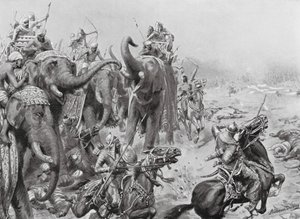 Babar esittelee kenttäaseet Panipatissa tekijältä Robert Ambrose Dudley