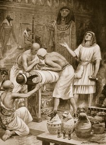 Balsaming the Dead, kuvitus teoksesta "Hutchinsons History of the Nations", n. 1910 (litho) tekijältä Robert Ambrose Dudley