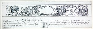 Suunnittelu päätepapereille, n. 1895 (kynä ja muste paperille) tekijältä Robert Anning Bell