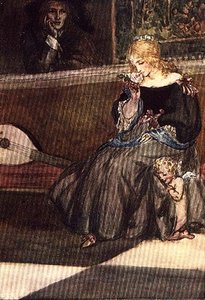 Go, Lovely Rose!, Palgraven Golden Treasurysta, julkaistu 1907 (värilitho) tekijältä Robert Anning Bell
