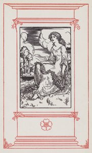 Kuvitus englanninkielisille sanoituksille (litho) tekijältä Robert Anning Bell
