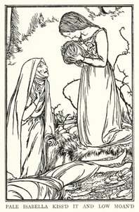 Kuvitus John Keatsin runoille: Isabella tai Basilikan ruukku (litho)