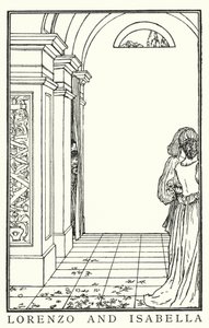 Kuvitus John Keatsin runoille: Isabella tai Basilikan ruukku (litho) tekijältä Robert Anning Bell