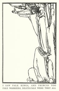 Kuvitus John Keatsin runoille: La Belle Dame Sans Merci (litho) tekijältä Robert Anning Bell