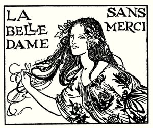 Kuvitus John Keatsin runoille: La Belle Dame Sans Merci (litho) tekijältä Robert Anning Bell