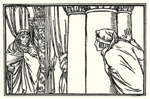Kuvitus John Keatsin runoille: Pyhän Agnesin aatto (litho) tekijältä Robert Anning Bell