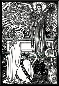 Kuvitus alttarikirjaan, 1892, 1897 tekijältä Robert Anning Bell