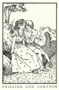 Phillida ja Corydon (litho) tekijältä Robert Anning Bell