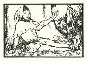 Viherpuun alla (litho) tekijältä Robert Anning Bell