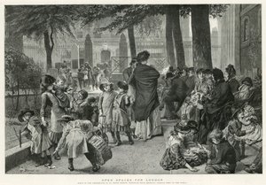 Kohtaus Pyhän Johanneksen kirkon kirkkomaalla, Waterloo Road (kaiverrus) (kaiverrus) tekijältä Robert Barnes
