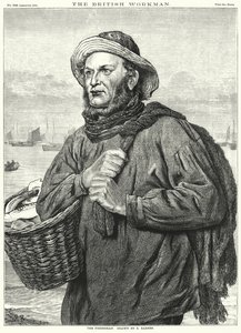 Kalastaja (kaiverrus) tekijältä Robert Barnes