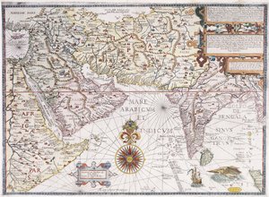Itä-Afrikan, Arabian ja Intian kartta, 1598 tekijältä Robert Beckit