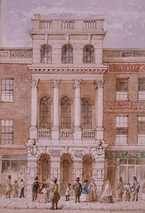 Lontoon City Theatre, Bishopsgate tekijältä Robert Blemell (attr. to) Schnebbelie