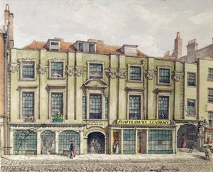 Shaftesbury House, Aldersgate Street, Lontoo, 1819 (wc-luonnos)