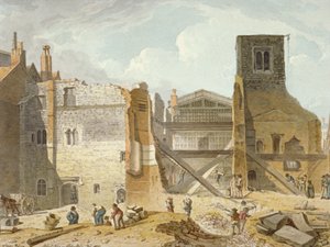 Näkymä Savoyn palatsin purkamisesta, Westminster, Lontoo, 1820