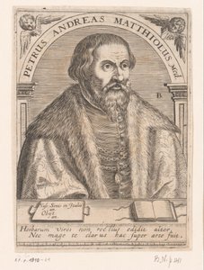 Pietro Andrea Mattiolin muotokuva Peter Andrew Matthews Med. (otsikko esineessä) Sarja muotokuvia 1400- ja 1500-luvun tutkijoista (sarjan nimi)