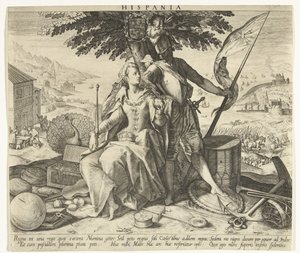 Espanja Hispania (otsikko esineessä) Allegoriat Euroopan maista (sarjan nimi) tekijältä Robert Bossart