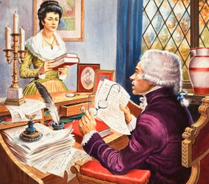 Robespierre ja Eleanore Duplay (guassia paperille)