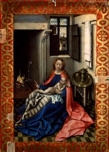 Madonna ja lapsi takan edessä, 1430-luku.