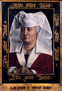 ""Marie De Pacyn muotokuva"" -maalaus, Robert Campin, Flemallen mestari (1378-1444) 1415-1440 Tournai. Belgian taidemuseo tekijältä Robert Campin