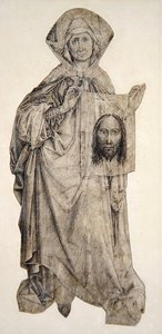 St. Veronica (kynän, musteen ja intialaisen musteen pesu velumilla) tekijältä Robert Campin