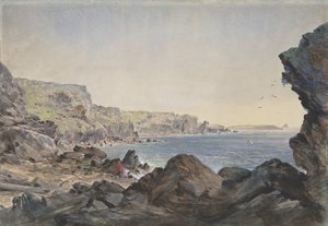 Foilhummerum Bay, Valentia, mirant cap al mar des del punt on el cable..., 1865-66. finlandès