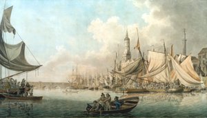 "Billingsgate at High Water", 1792. tekijältä Robert Clevely