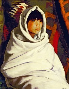 Intialainen tyttö valkoisessa peitossa, 1917 tekijältä Robert Cozad Henri