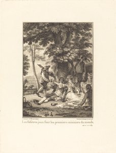 Leikkiset pelit ovat maailman ensimmäisiä kokkeja tekijältä Robert Delaunay after Jean Michel Moreau