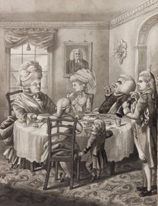 Mestaripappila hyvällä toimeentulolla, 1782 (kynällä, siveltimellä ja musteella vedetty paperi) tekijältä Robert Dighton