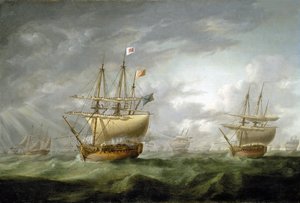 HMS "Ramilliesin" menetys syyskuussa 1782. tekijältä Robert Dodd