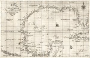 Robert Dudleyn vuonna 1646 laatima Meksikonlahden kartta. tekijältä Robert Dudley
