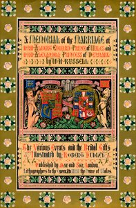 Kansi kirjasta A Memorial of the Marriage of HRH Albert Edward Walesin prinssi, 1863 tekijältä Robert Dudley