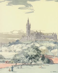 Glasgow: Glasgow: The University (värilitografia)