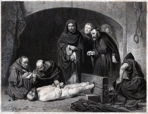 Inkvisitio keskiajalla. (kaiverrus tekijältä Robert Fleury